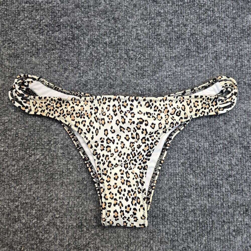 Victoria's Secret Cheeky Brazilian Bikini Swim Bottom Leopard Print S NWOT